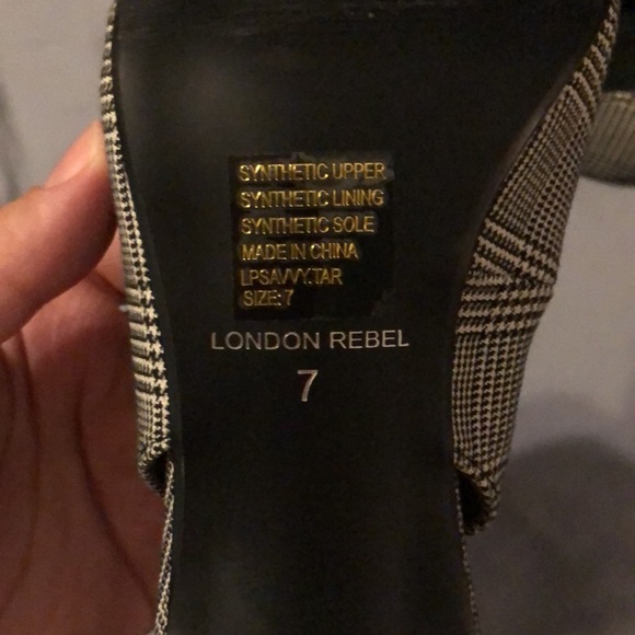 LONDON REBEL | Slingback Kitten Heel Glen Plaid Heels - Picture 4 of 6